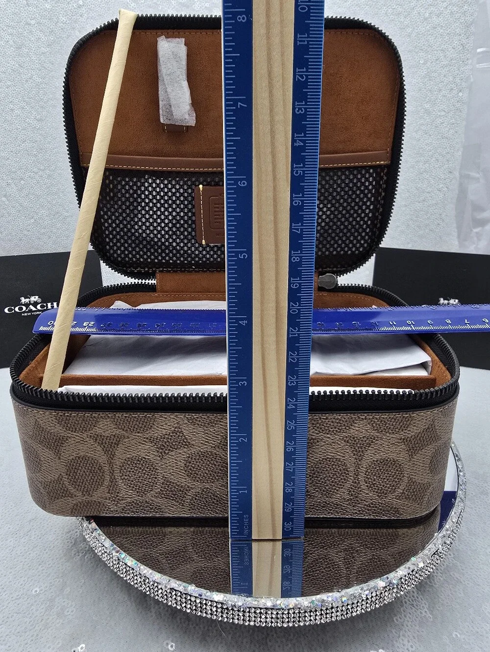 Coach Tech Organizer In Colorblock Signature Canvas Secure Zip Around